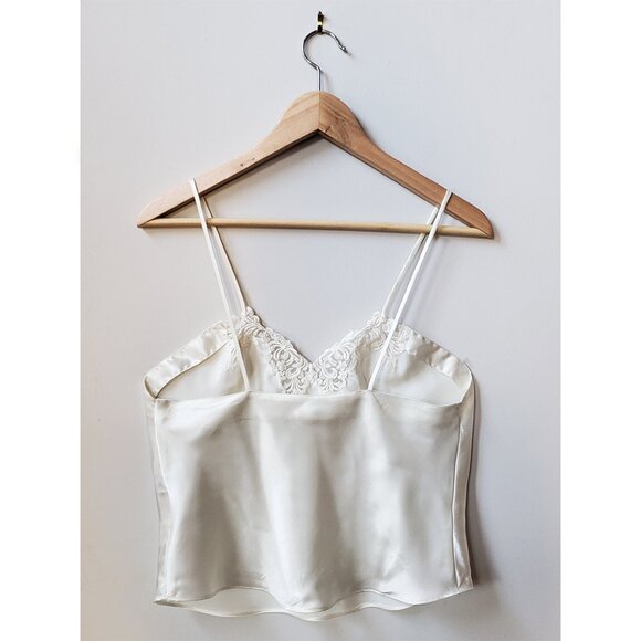 90's Victoria's Secret White Sweetheart Camisole Top with Pearls & Embroidery M - Picture 3 of 4